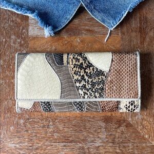 Patchwork Leather Clutch Wallet